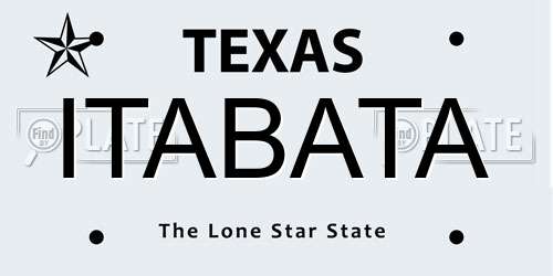ITABATA Texas License Plate
