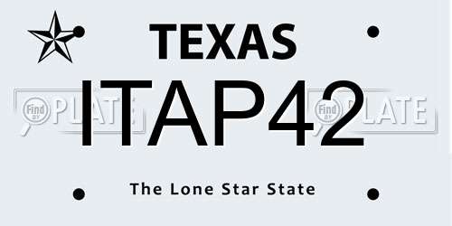 ITAP42 Texas License Plate