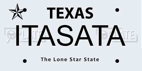 ITASATA Texas License Plate