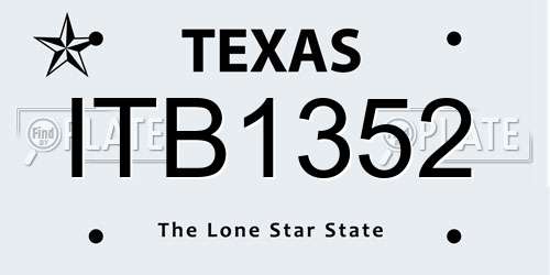 ITB1352 Texas License Plate