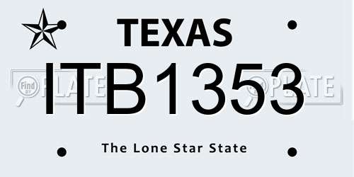 ITB1353 Texas License Plate