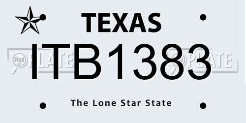 ITB1383 Texas License Plate