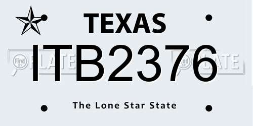 ITB2376 Texas License Plate