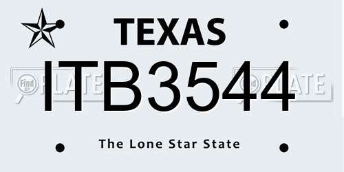 ITB3544 Texas License Plate