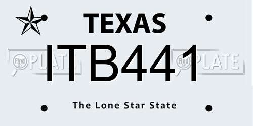 ITB441 Texas License Plate