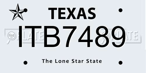 ITB7489 Texas License Plate