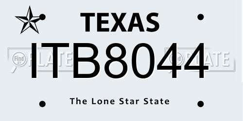 ITB8044 Texas License Plate