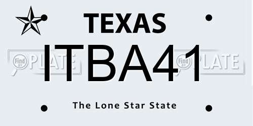 ITBA41 Texas License Plate