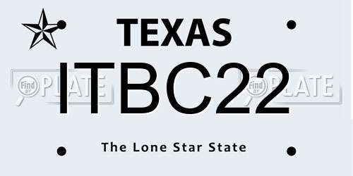 ITBC22 Texas License Plate