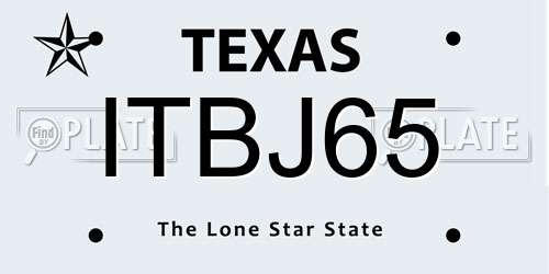 ITBJ65 Texas License Plate