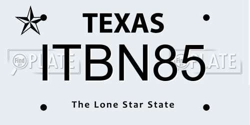 ITBN85 Texas License Plate
