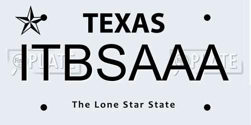 ITBSAAA Texas License Plate