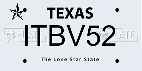 ITBV52 Texas License Plate