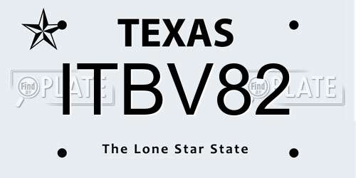 ITBV82 Texas License Plate