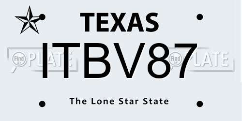 ITBV87 Texas License Plate