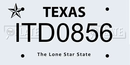 ITD0856 Texas License Plate