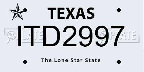 ITD2997 Texas License Plate