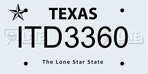ITD3360 Texas License Plate