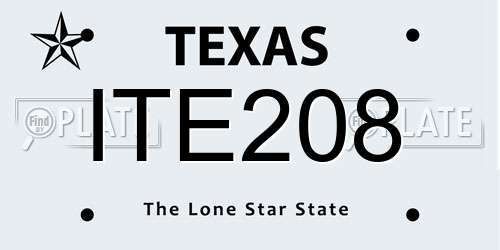 ITE208 Texas License Plate