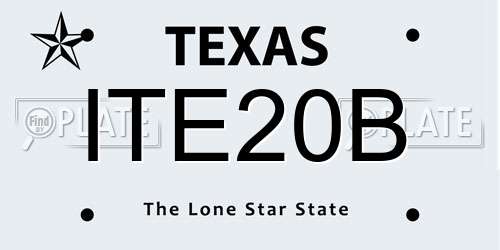ITE20B Texas License Plate