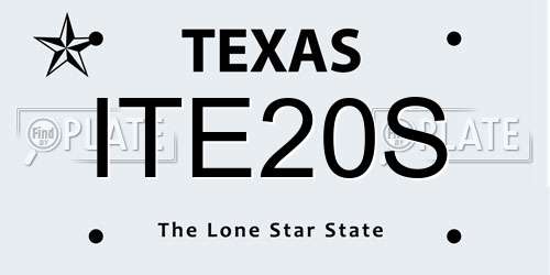 ITE20S Texas License Plate
