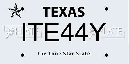 ITE44Y Texas License Plate