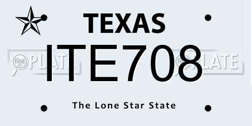 ITE708 Texas License Plate