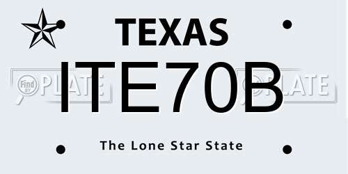 ITE70B Texas License Plate