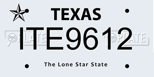 ITE9612 Texas License Plate