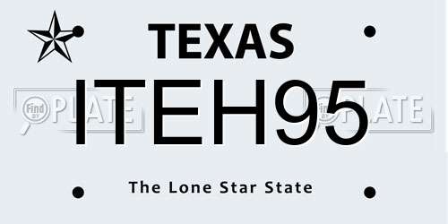 ITEH95 Texas License Plate