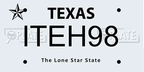 ITEH98 Texas License Plate