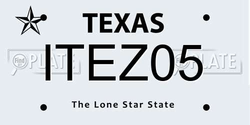 ITEZ05 Texas License Plate