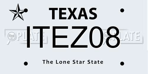 ITEZ08 Texas License Plate