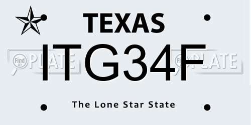 ITG34F Texas License Plate