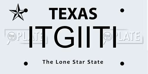 ITGIITI Texas License Plate