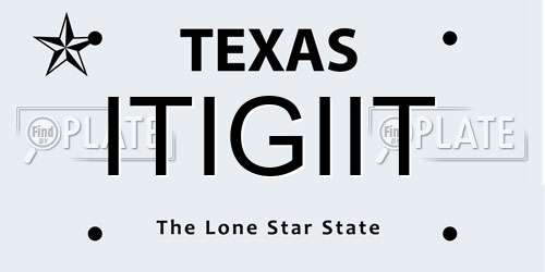 ITIGIIT Texas License Plate