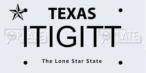 ITIGITT Texas License Plate