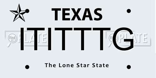 ITITTTG Texas License Plate