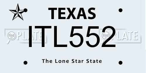 ITL552 Texas License Plate