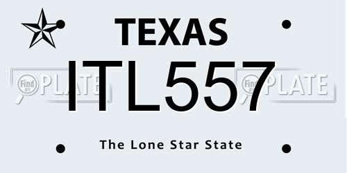 ITL557 Texas License Plate