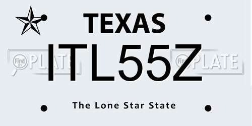 ITL55Z Texas License Plate