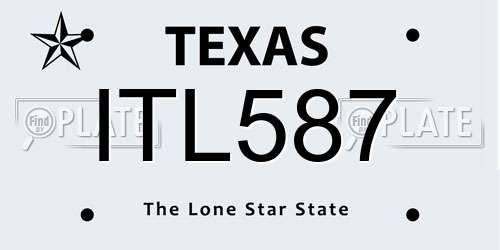 ITL587 Texas License Plate