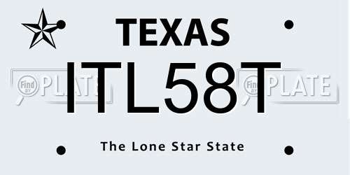 ITL58T Texas License Plate