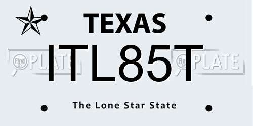 ITL85T Texas License Plate