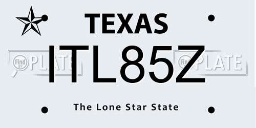 ITL85Z Texas License Plate