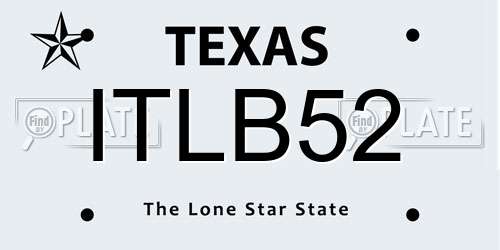 ITLB52 Texas License Plate