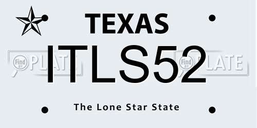 ITLS52 Texas License Plate
