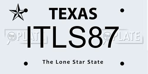 ITLS87 Texas License Plate