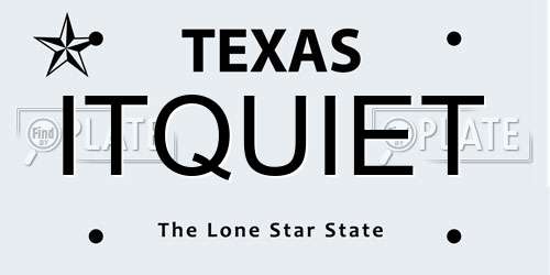 ITQUIET Texas License Plate