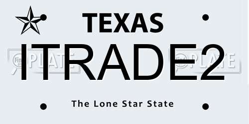 ITRADE2 Texas License Plate